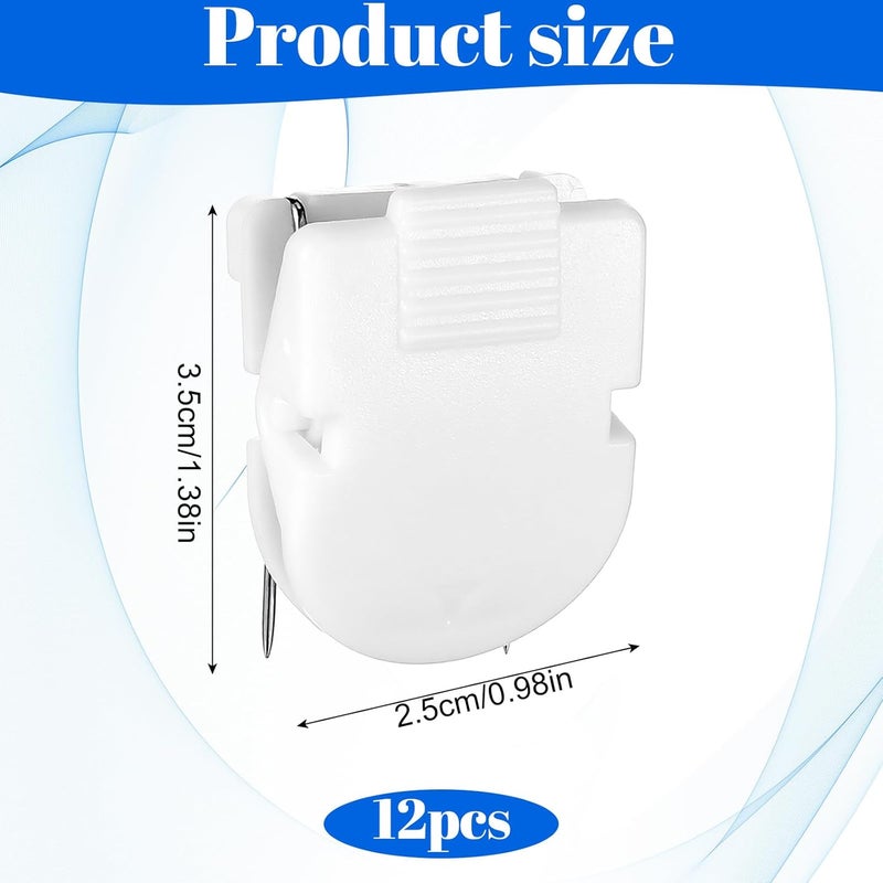 LIQWEI 12Pcs Cubicle Clips, Fabric Partition Panel Wall Clip Cubicle Accessories Office Photos Wall for Notes Memos Standard Size(White) - Image 2